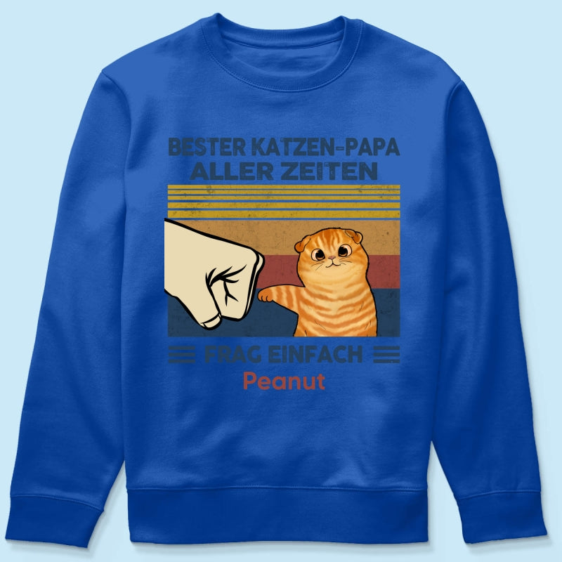 Perfektes Geschenk für Katzenväter – Personalisiertes T-Shirt mit Katzen-Faustgruß