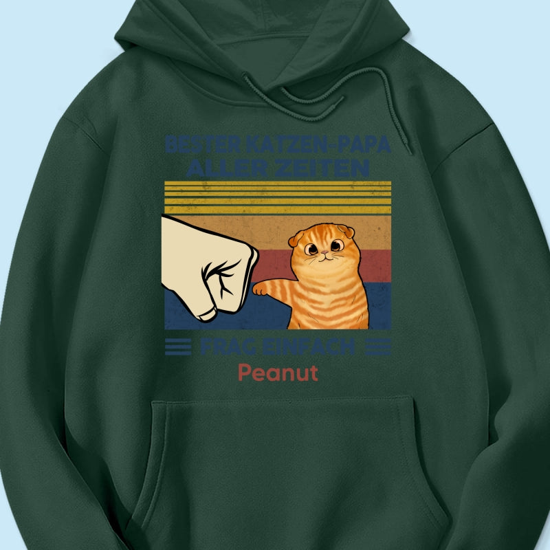 Perfektes Geschenk für Katzenväter – Personalisiertes T-Shirt mit Katzen-Faustgruß