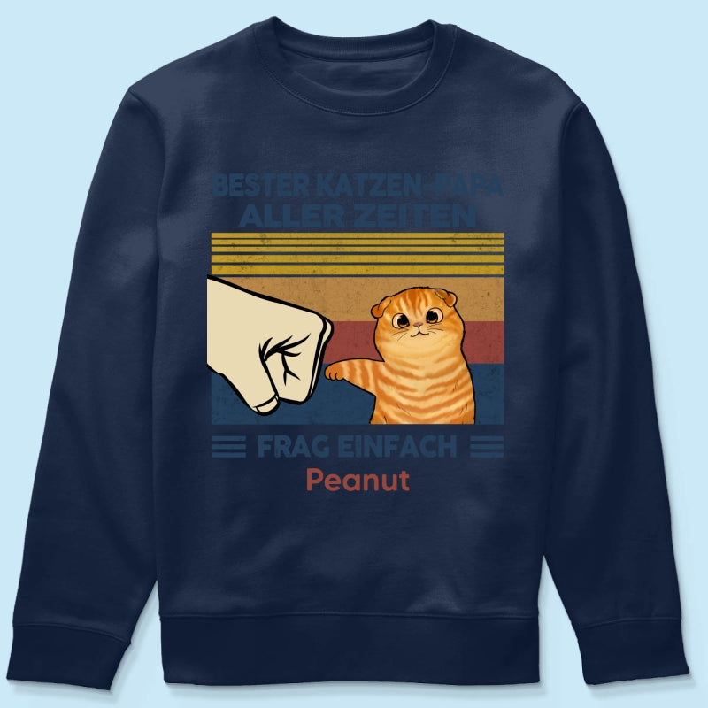 Perfektes Geschenk für Katzenväter – Personalisiertes T-Shirt mit Katzen-Faustgruß