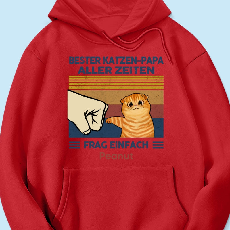 Perfektes Geschenk für Katzenväter – Personalisiertes T-Shirt mit Katzen-Faustgruß