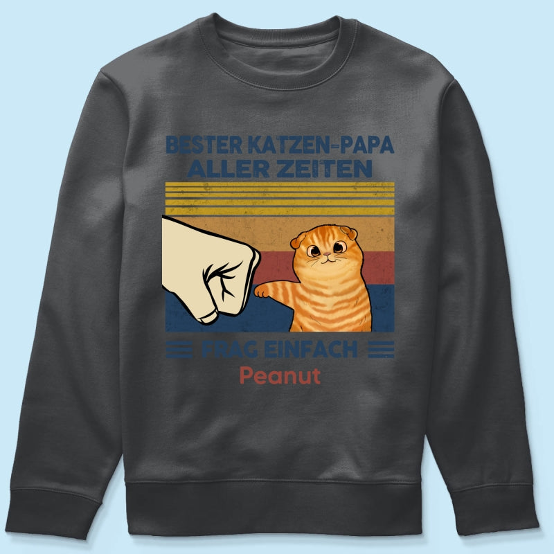 Perfektes Geschenk für Katzenväter – Personalisiertes T-Shirt mit Katzen-Faustgruß