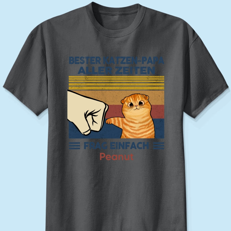 Perfektes Geschenk für Katzenväter – Personalisiertes T-Shirt mit Katzen-Faustgruß