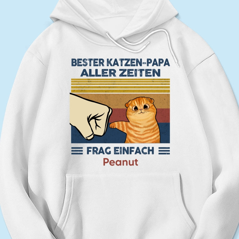 Perfektes Geschenk für Katzenväter – Personalisiertes T-Shirt mit Katzen-Faustgruß