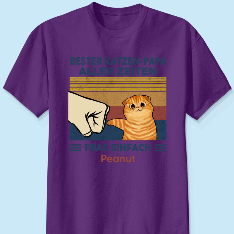 Perfektes Geschenk für Katzenväter – Personalisiertes T-Shirt mit Katzen-Faustgruß