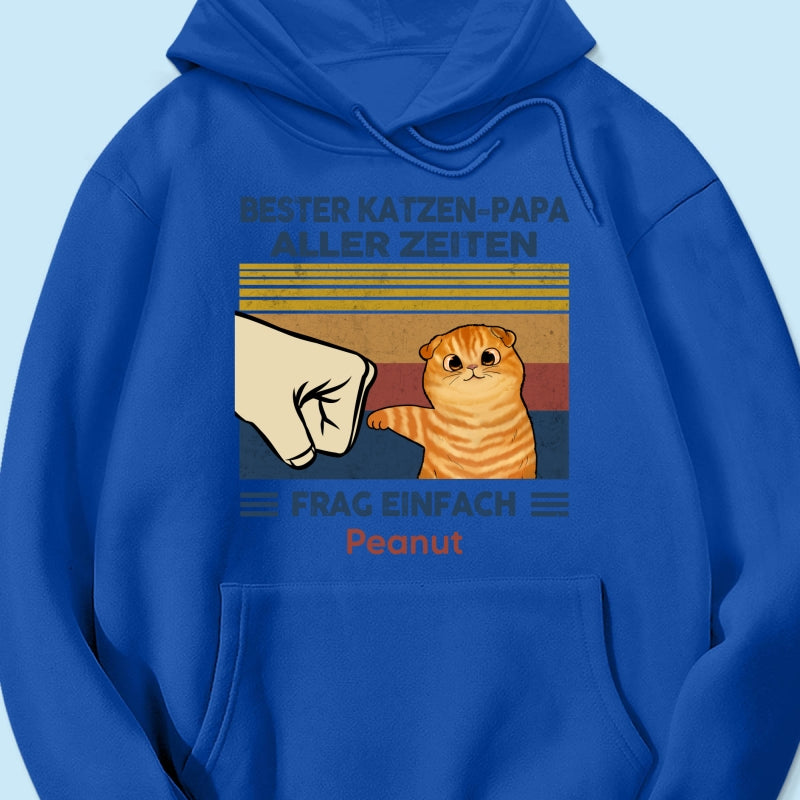Perfektes Geschenk für Katzenväter – Personalisiertes T-Shirt mit Katzen-Faustgruß