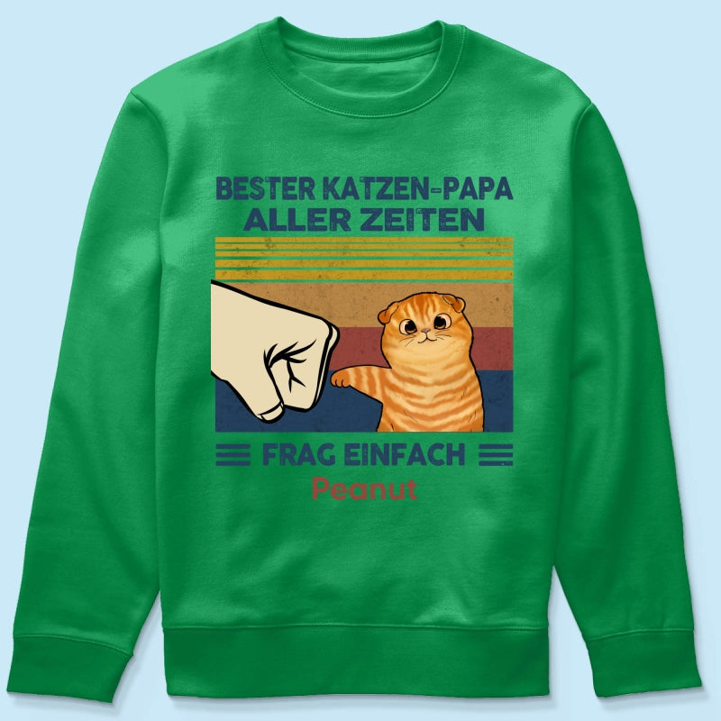 Perfektes Geschenk für Katzenväter – Personalisiertes T-Shirt mit Katzen-Faustgruß