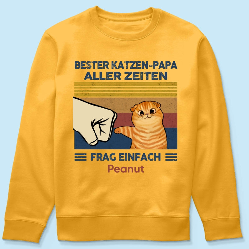 Perfektes Geschenk für Katzenväter – Personalisiertes T-Shirt mit Katzen-Faustgruß