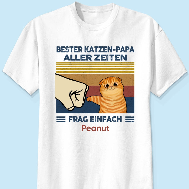 Perfektes Geschenk für Katzenväter – Personalisiertes T-Shirt mit Katzen-Faustgruß