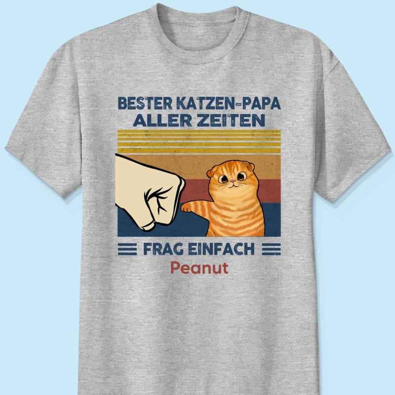 Perfektes Geschenk für Katzenväter – Personalisiertes T-Shirt mit Katzen-Faustgruß