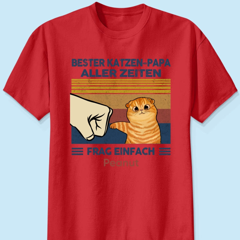Perfektes Geschenk für Katzenväter – Personalisiertes T-Shirt mit Katzen-Faustgruß