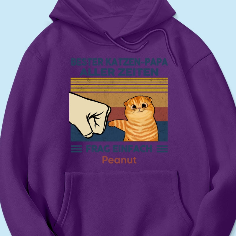 Perfektes Geschenk für Katzenväter – Personalisiertes T-Shirt mit Katzen-Faustgruß