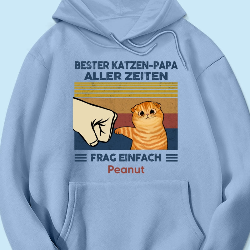 Perfektes Geschenk für Katzenväter – Personalisiertes T-Shirt mit Katzen-Faustgruß