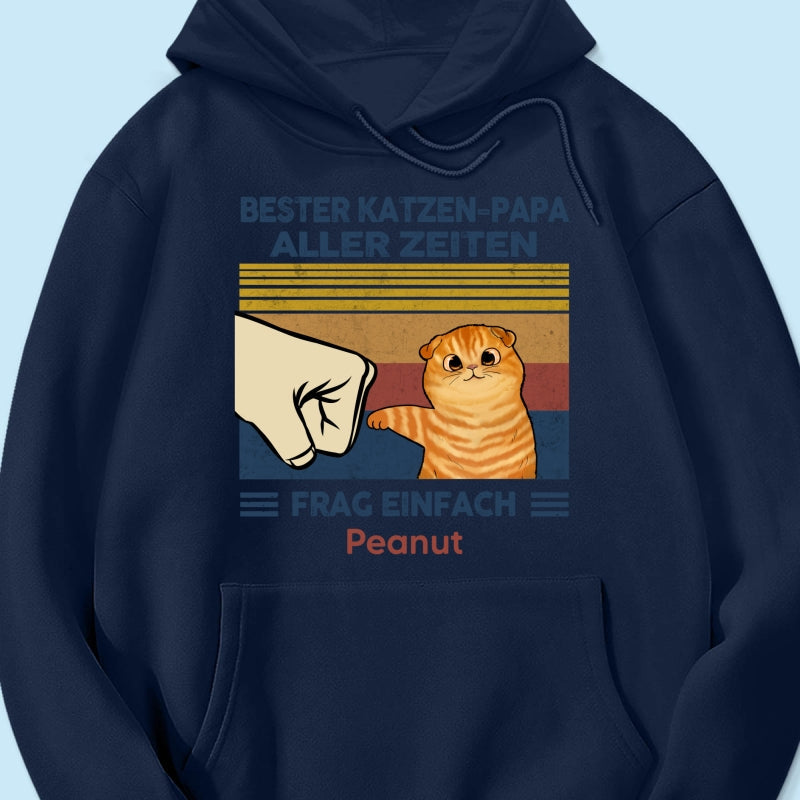 Perfektes Geschenk für Katzenväter – Personalisiertes T-Shirt mit Katzen-Faustgruß