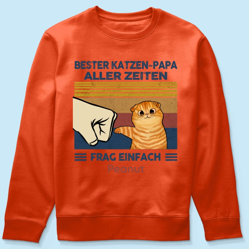 Perfektes Geschenk für Katzenväter – Personalisiertes T-Shirt mit Katzen-Faustgruß
