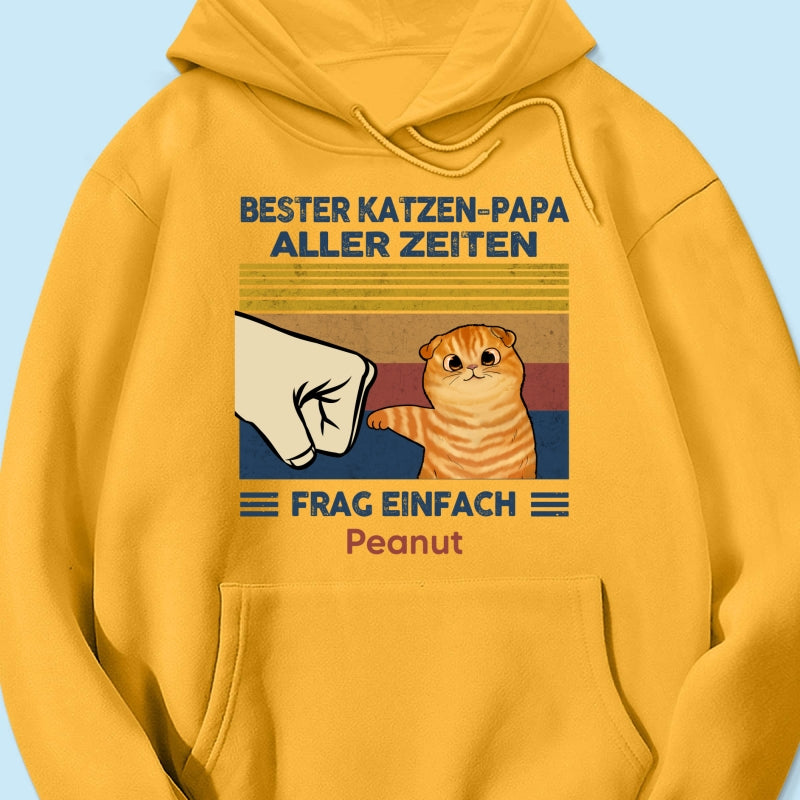 Perfektes Geschenk für Katzenväter – Personalisiertes T-Shirt mit Katzen-Faustgruß