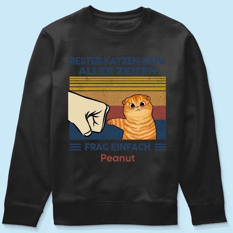 Perfektes Geschenk für Katzenväter – Personalisiertes T-Shirt mit Katzen-Faustgruß