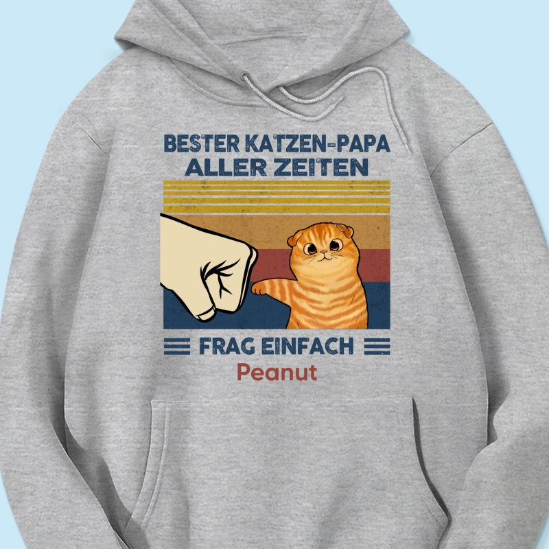 Perfektes Geschenk für Katzenväter – Personalisiertes T-Shirt mit Katzen-Faustgruß