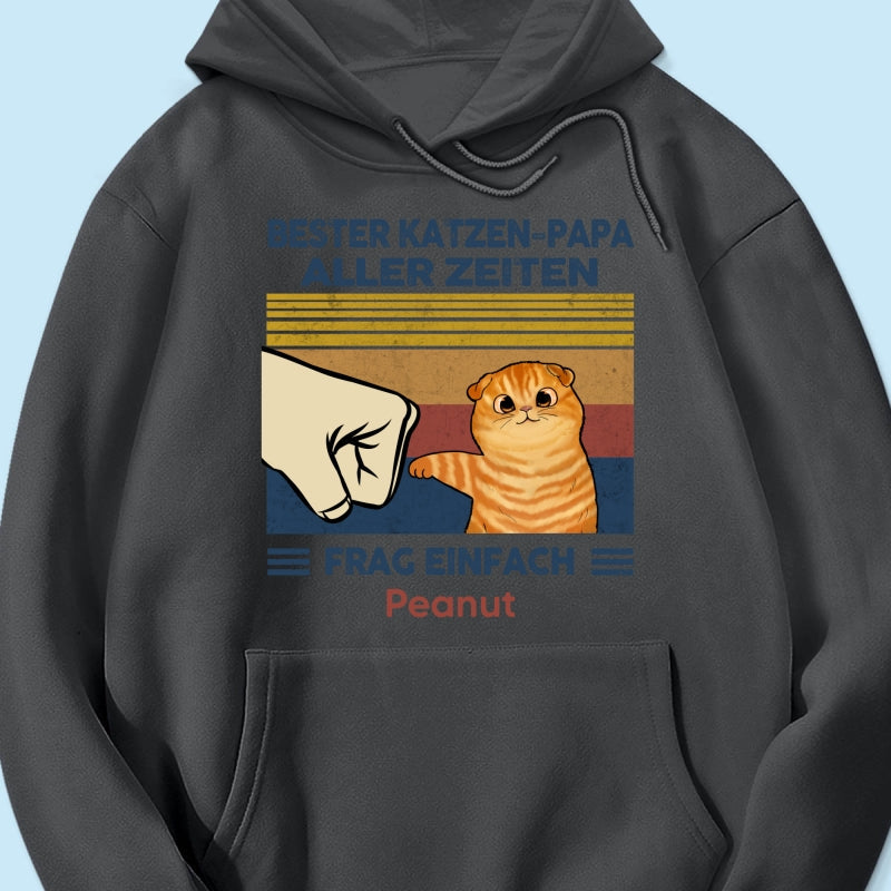 Perfektes Geschenk für Katzenväter – Personalisiertes T-Shirt mit Katzen-Faustgruß