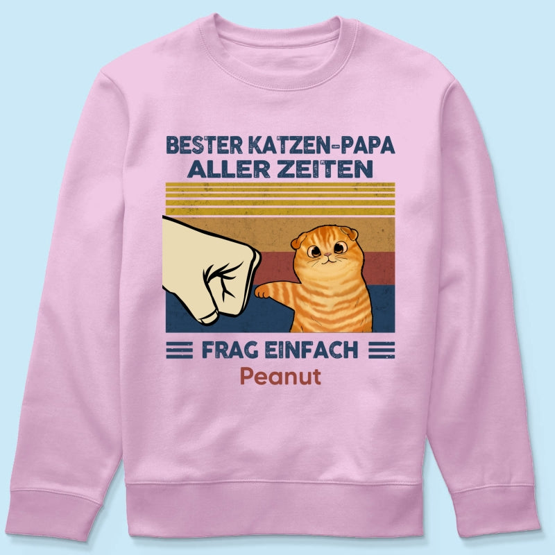 Perfektes Geschenk für Katzenväter – Personalisiertes T-Shirt mit Katzen-Faustgruß