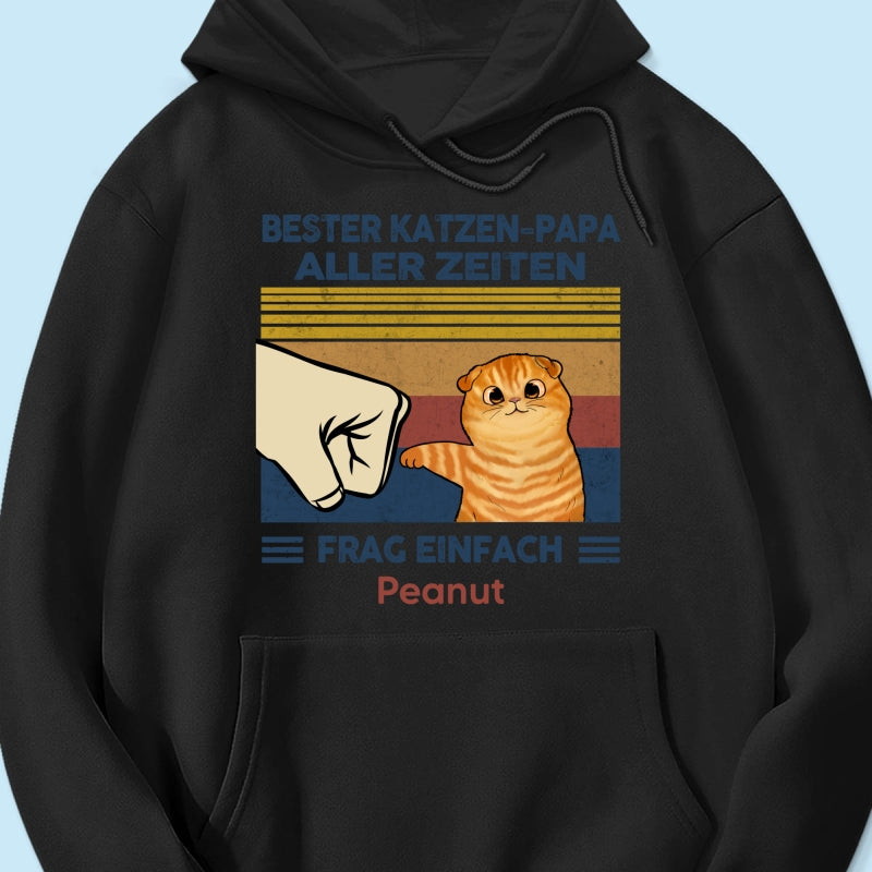 Perfektes Geschenk für Katzenväter – Personalisiertes T-Shirt mit Katzen-Faustgruß