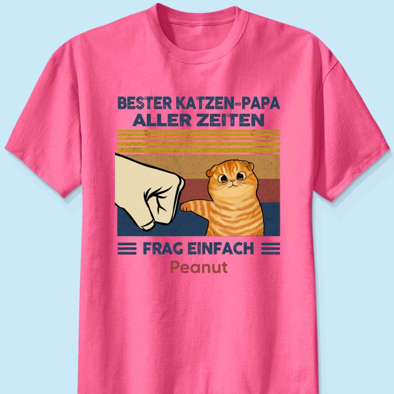 Perfektes Geschenk für Katzenväter – Personalisiertes T-Shirt mit Katzen-Faustgruß