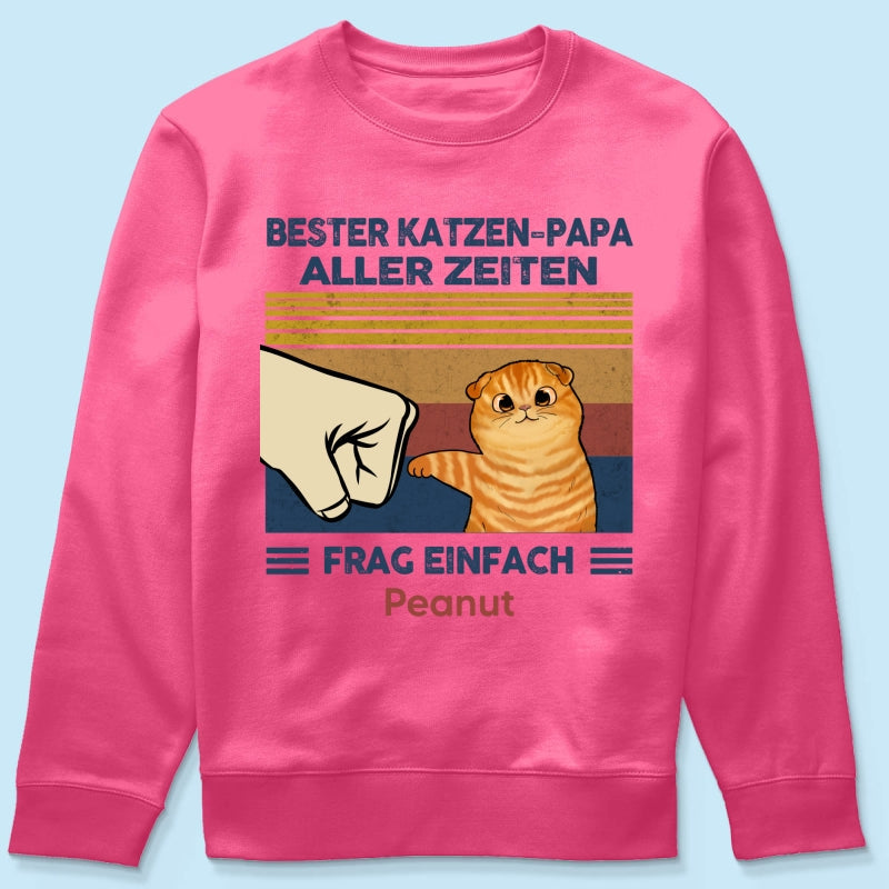 Perfektes Geschenk für Katzenväter – Personalisiertes T-Shirt mit Katzen-Faustgruß