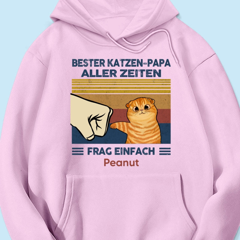 Perfektes Geschenk für Katzenväter – Personalisiertes T-Shirt mit Katzen-Faustgruß