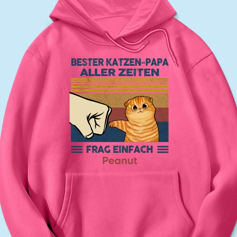 Perfektes Geschenk für Katzenväter – Personalisiertes T-Shirt mit Katzen-Faustgruß