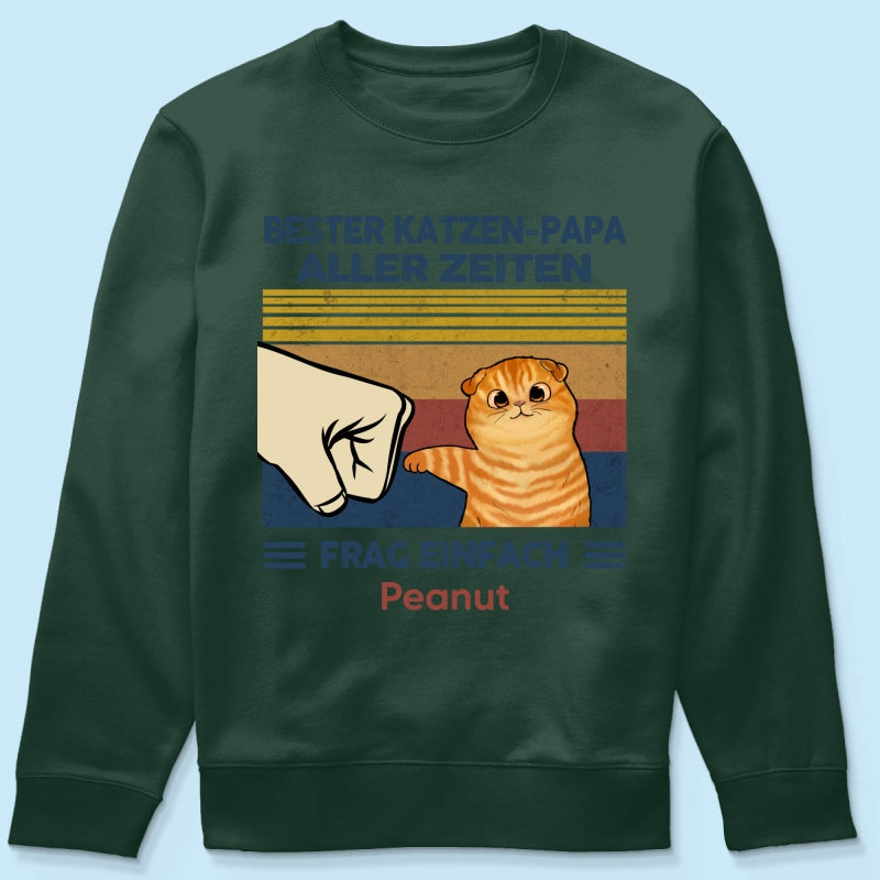 Perfektes Geschenk für Katzenväter – Personalisiertes T-Shirt mit Katzen-Faustgruß