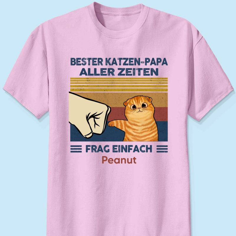 Perfektes Geschenk für Katzenväter – Personalisiertes T-Shirt mit Katzen-Faustgruß