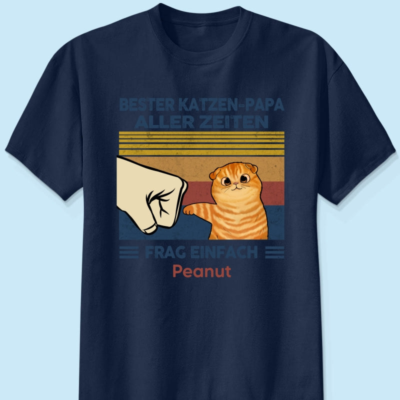 Perfektes Geschenk für Katzenväter – Personalisiertes T-Shirt mit Katzen-Faustgruß