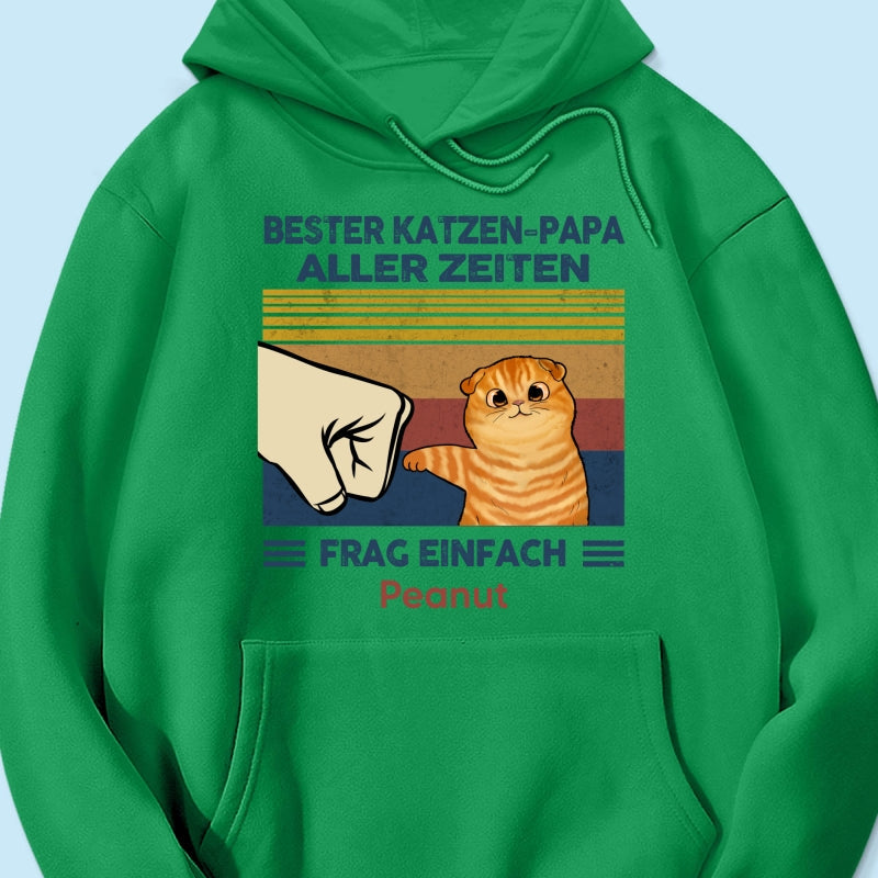 Perfektes Geschenk für Katzenväter – Personalisiertes T-Shirt mit Katzen-Faustgruß
