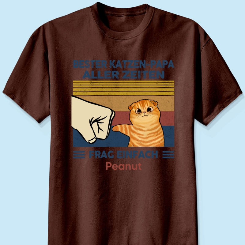 Perfektes Geschenk für Katzenväter – Personalisiertes T-Shirt mit Katzen-Faustgruß