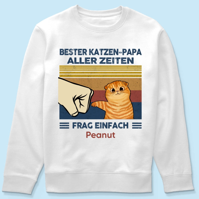 Perfektes Geschenk für Katzenväter – Personalisiertes T-Shirt mit Katzen-Faustgruß