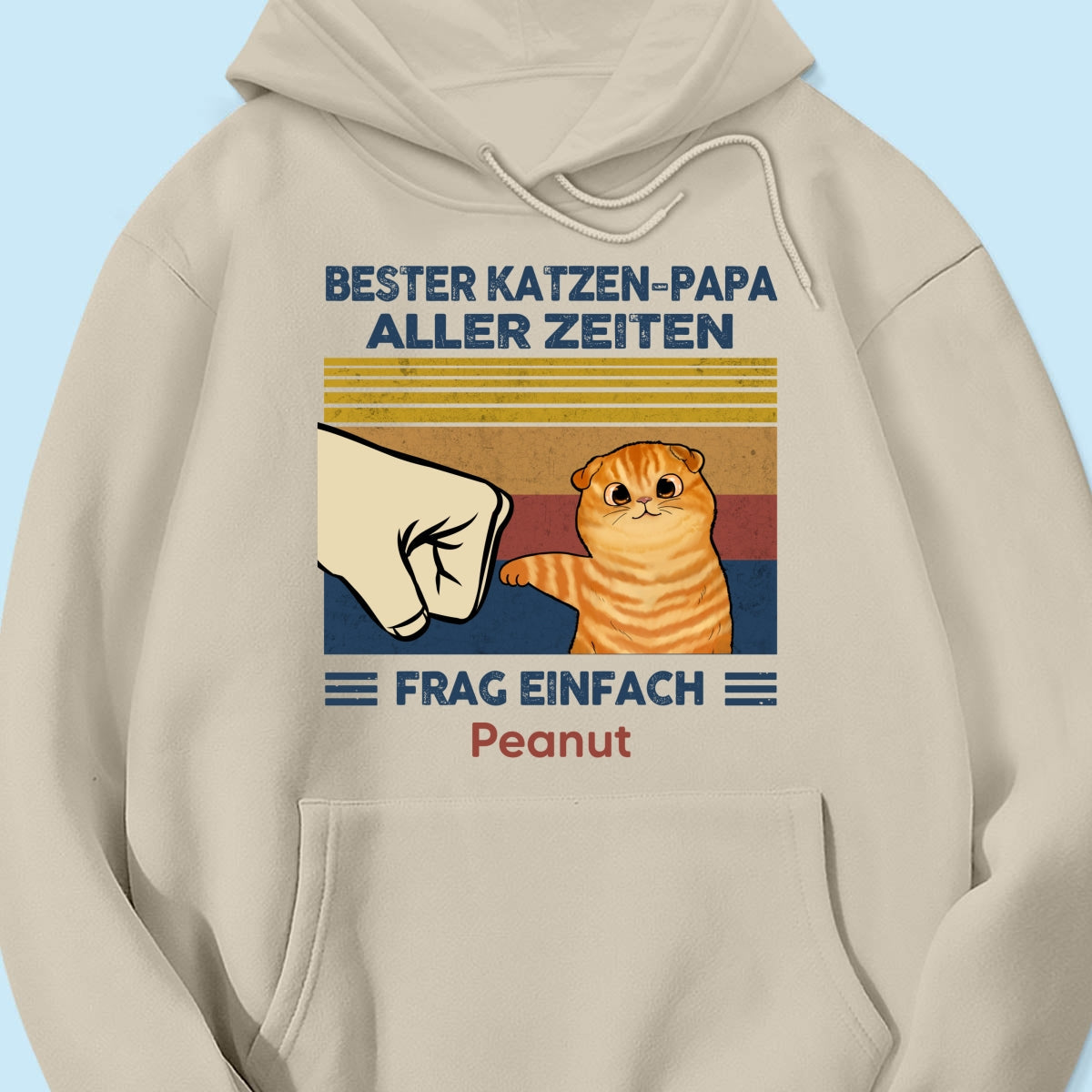 Perfektes Geschenk für Katzenväter – Personalisiertes T-Shirt mit Katzen-Faustgruß