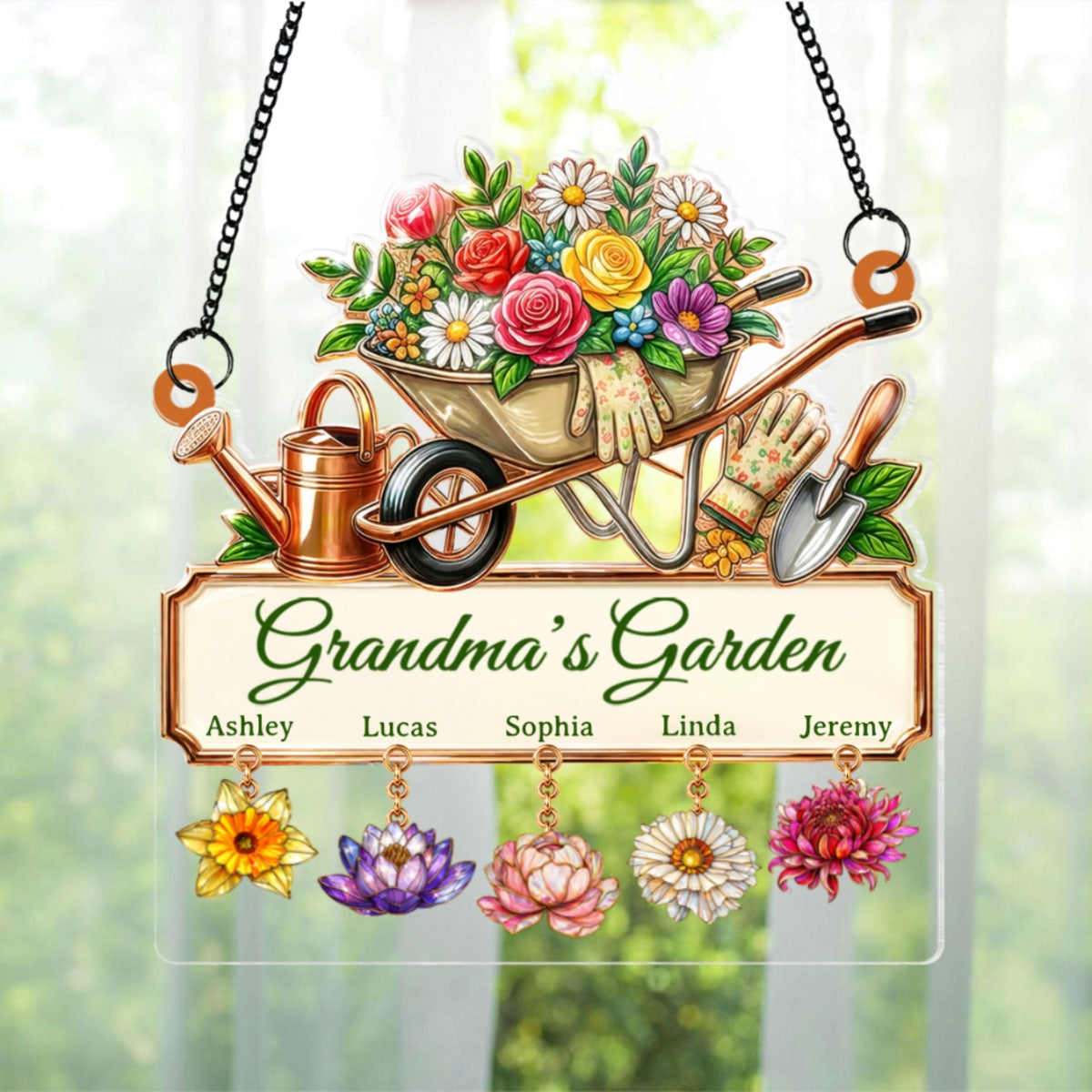 Grandma's Garden Custom Birth Flower - Personalized Suncatcher - Mother's Day Gift for Mom, Grandma
