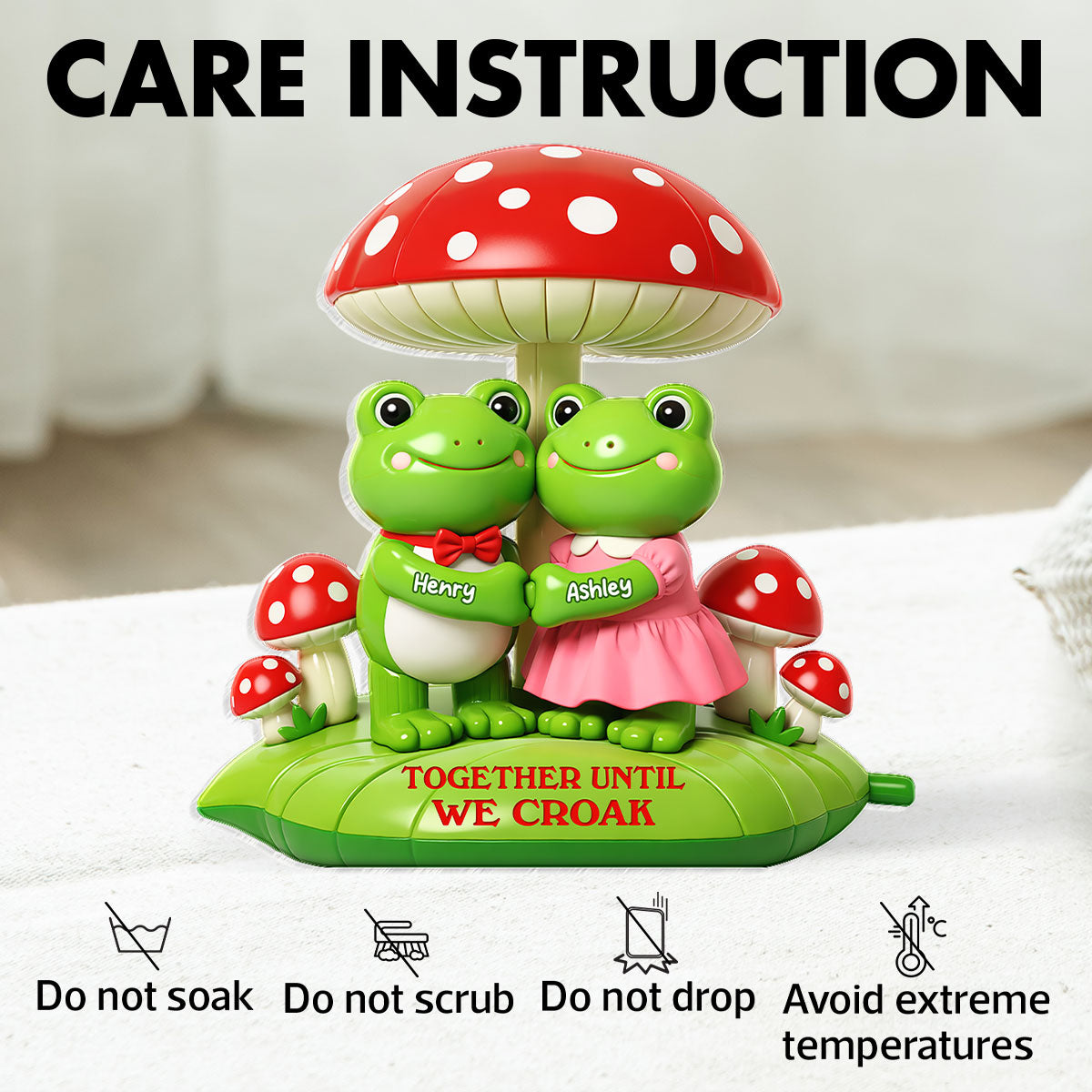 Together Until We Croak - Personalized Block Plaque - Gift for Couple