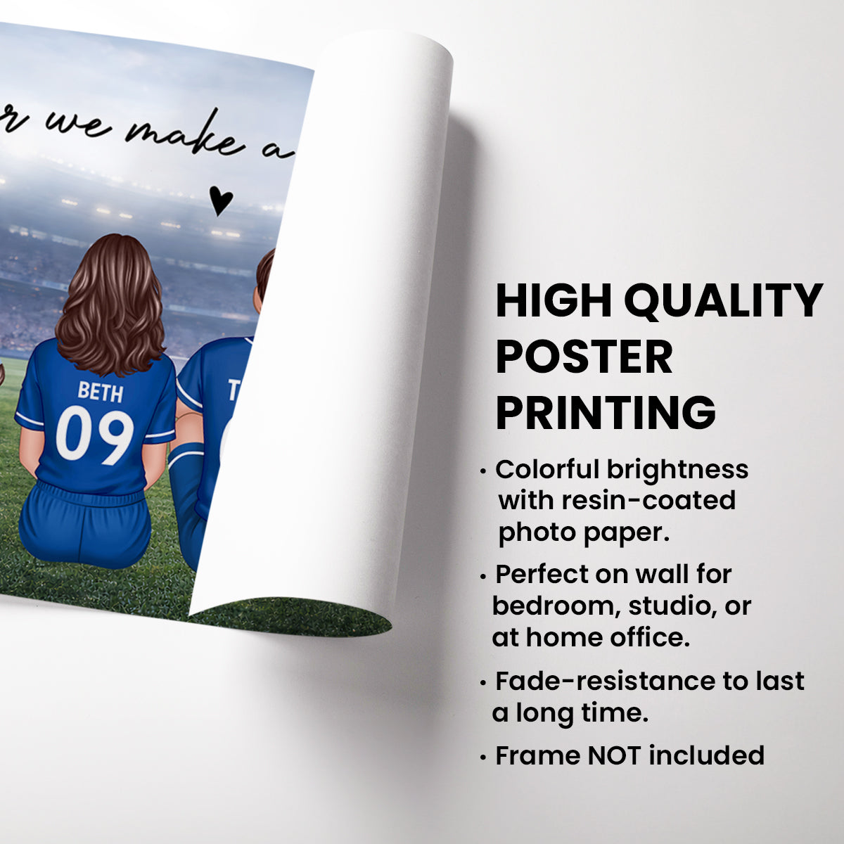 Family Dream Team Football Sitting - Personalised Poster - Gift For Football Mum, Dad