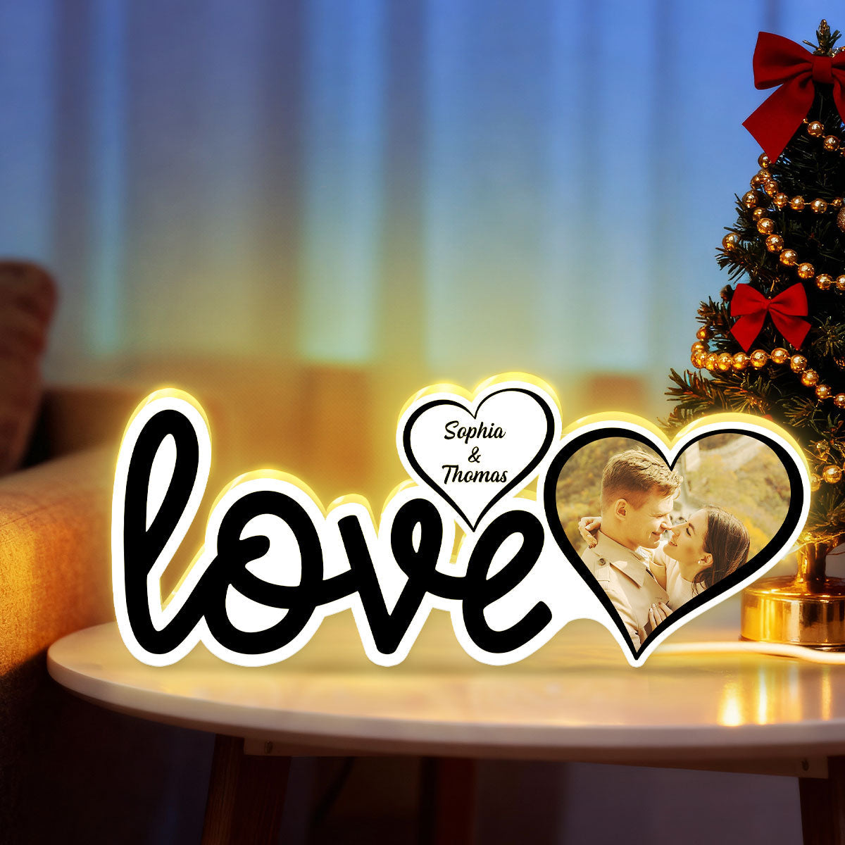 Couple Love Custom Photo - Personalized Light Box - Valentine's Day Gift For Him or Her