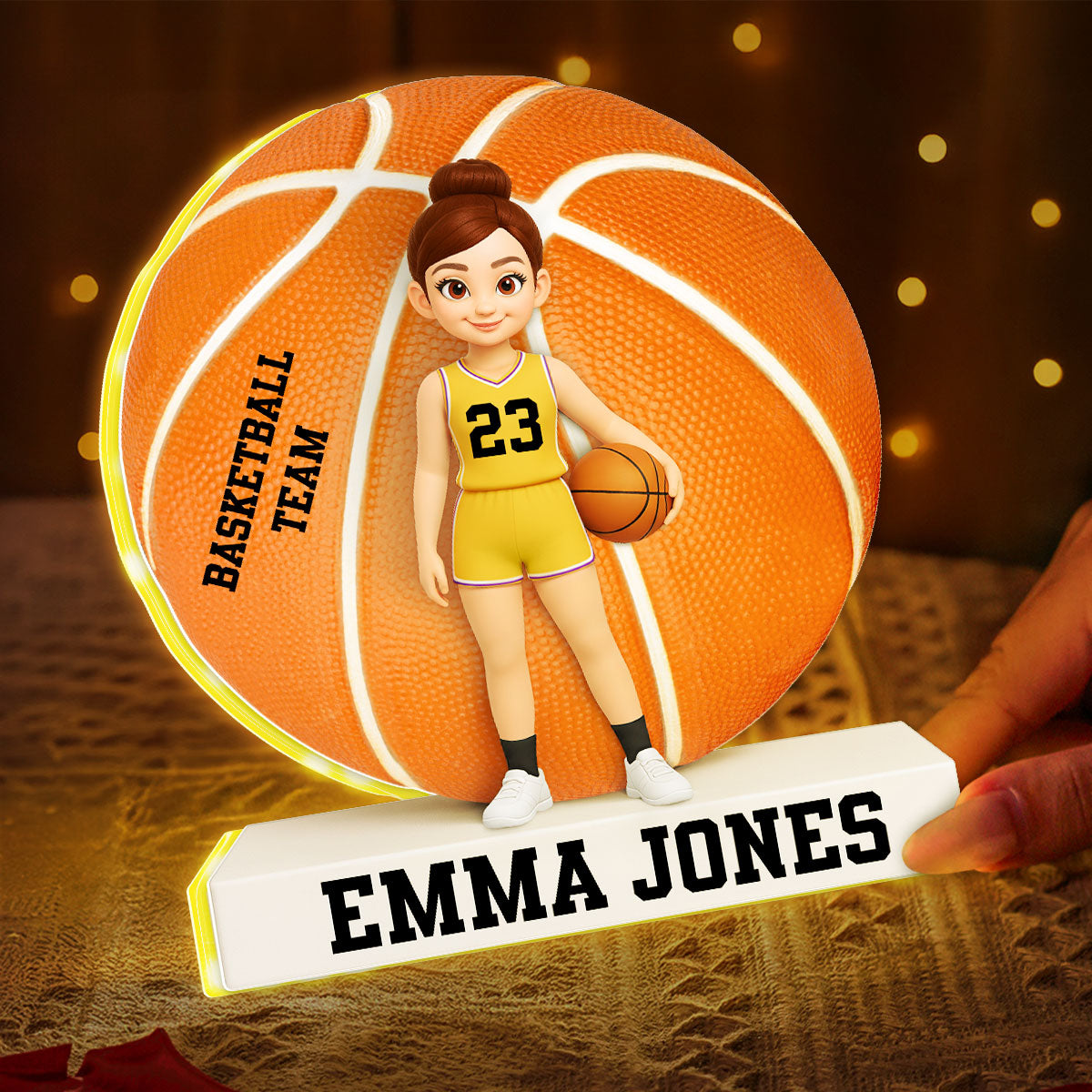 Basketball Boy Girl 3D Effect - Personalized Light Box - Christmas Gift for Teen Boy Girl Daughter Son