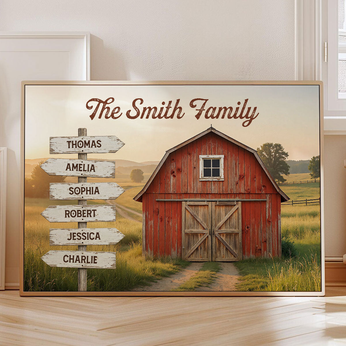 Nostalgia Barn House Family Sign Posts - Personalized Poster - Gift For Family, Farmhouse Decor
