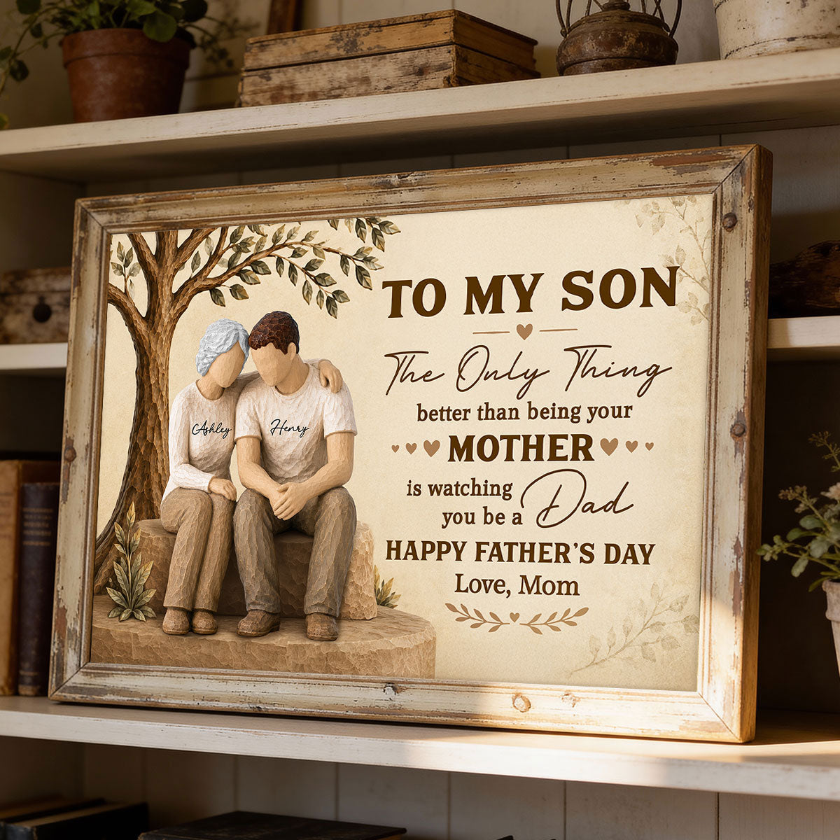 To My Son Watching You Be A Dad From Mom - Personalized Poster - Father's Day Gift For Son