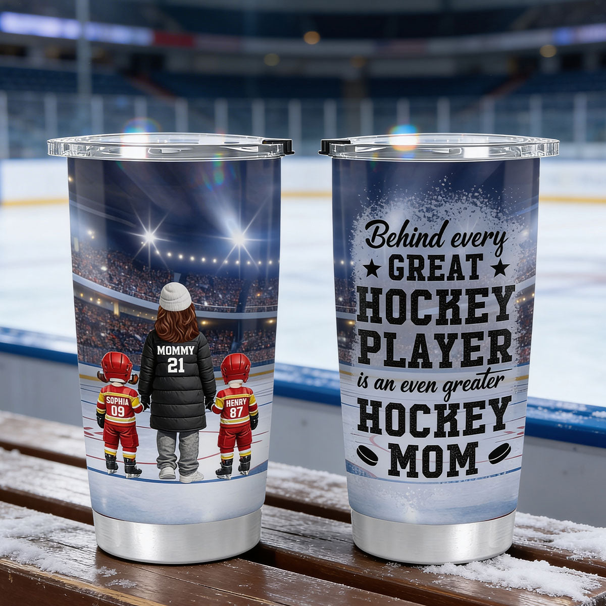 Behind Every Great Hockey Player Is An Even Greater Hockey Mom - Personalized Tumbler - Mother's Day Gift For Hockey Mom, Gift For Wife