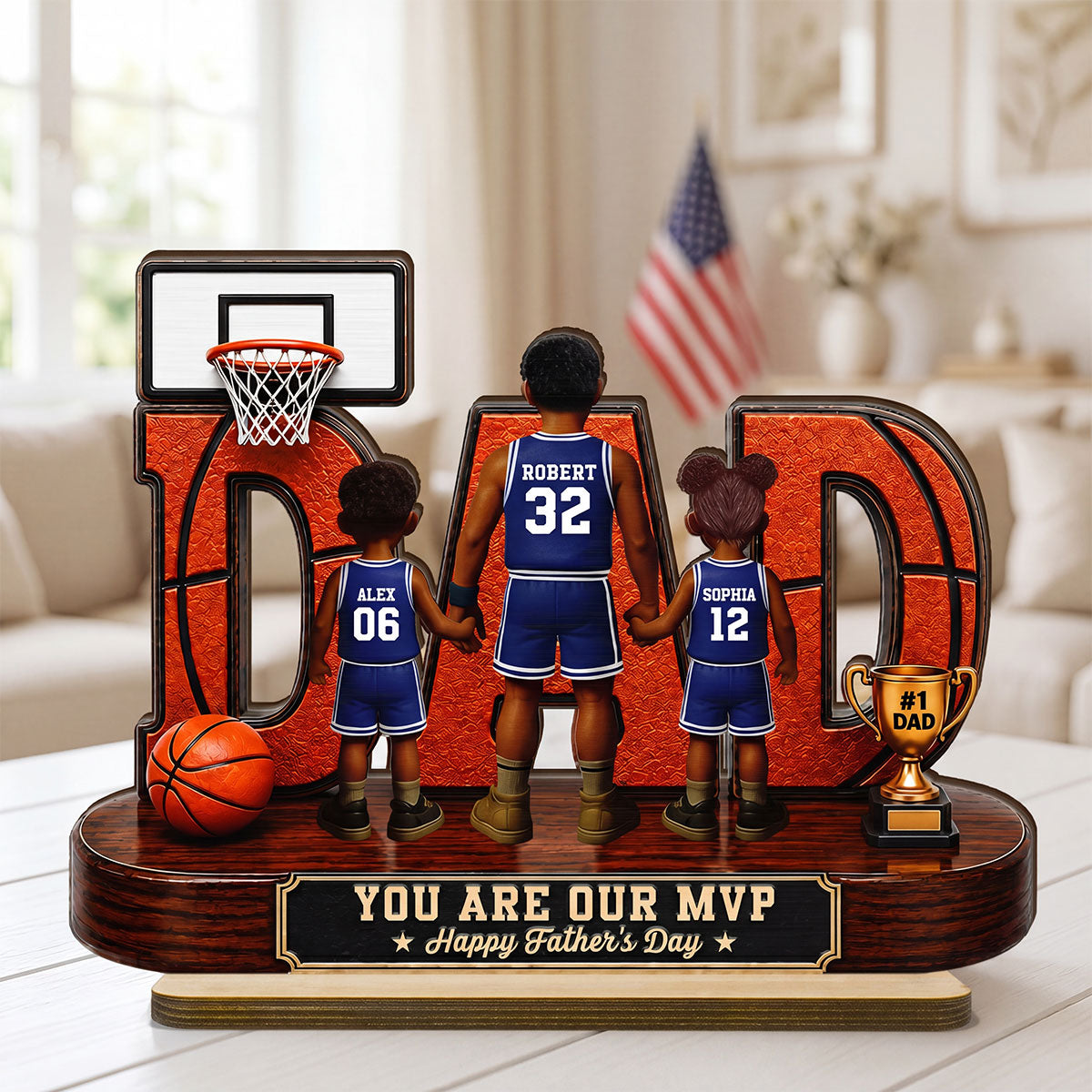 Basketball Dad Legend You Are Our MVP - Personalized 2-Layered Wooden Plaque -  Gift For Dad