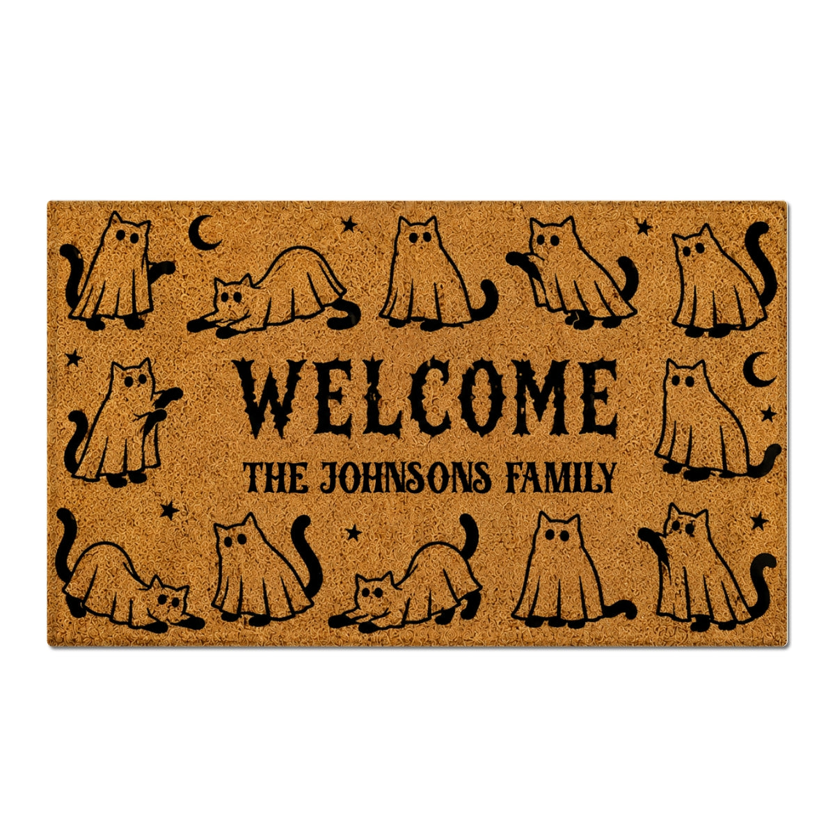 Ghost Spooky Cats Halloween - Personalized Doormat - Halloween Decor Gift, Gift For Cat Lovers