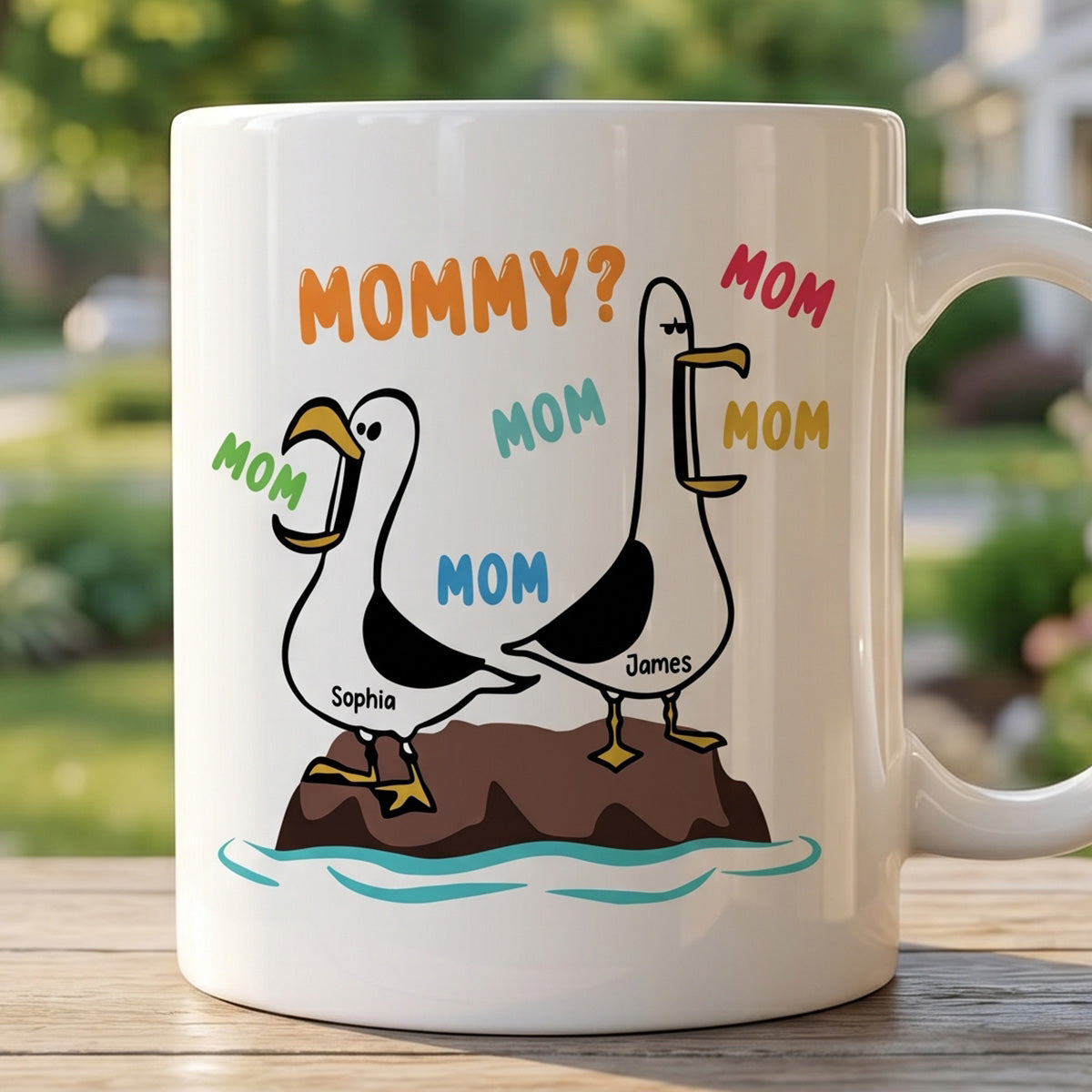 Seagull Mom Mom Mom Colorful - Personalized Mug - Funny Mother's Day Gift For Mom