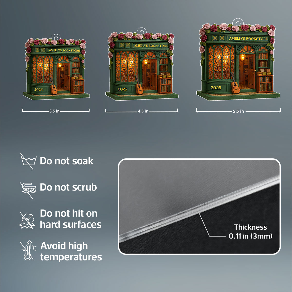 A Cozy Escape for Book Lovers – Personalized Acrylic Ornament – Heartfelt Gift for Readers