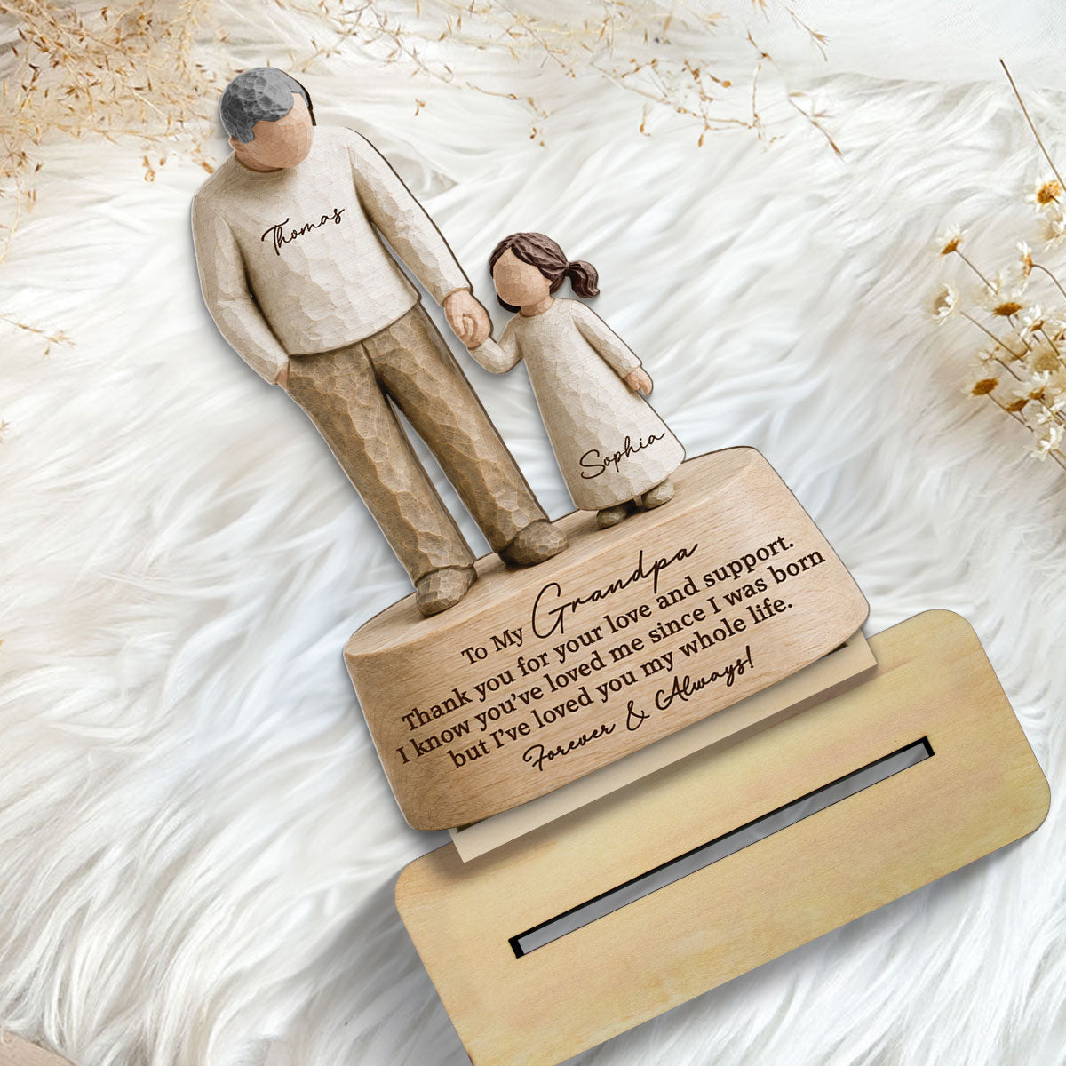 I've Loved You My Whole Life Grandpa & Grandkid 2D Flat Printed - Personalized 2-Layered Wooden Plaque - Sentimental  Gift For Grandpa