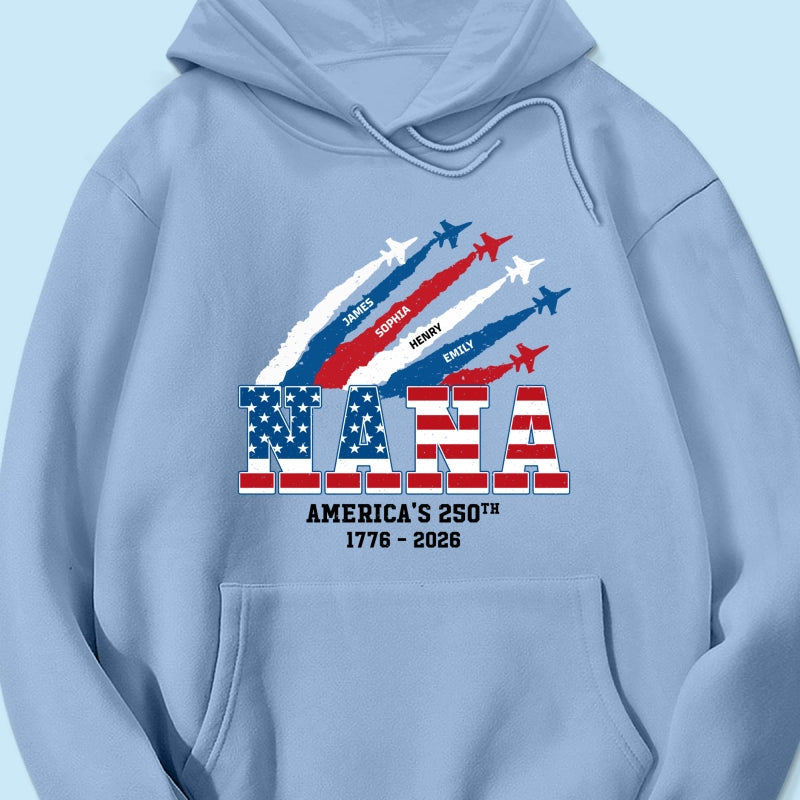 Proud Mom Grandma Nation Flag American 250th Anniversary Light Color - Personalized Shirt - Gift For Mom, Grandma