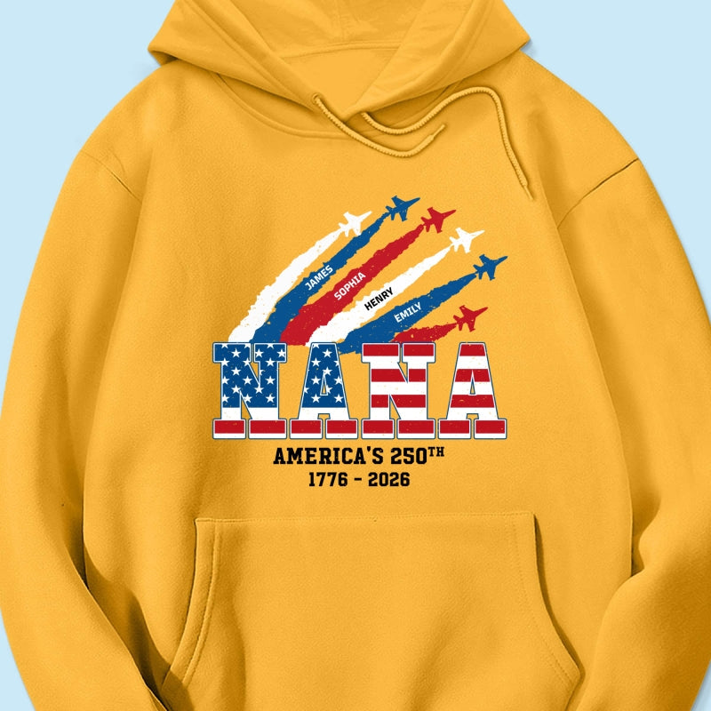 Proud Mom Grandma Nation Flag American 250th Anniversary Light Color - Personalized Shirt - Gift For Mom, Grandma